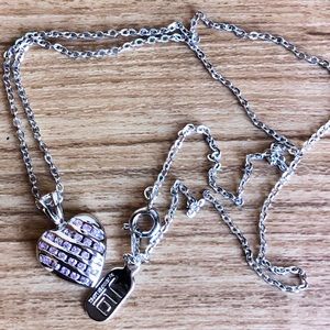 Jennifer Lopez (J Lo) Pink Crystal Heart Necklace